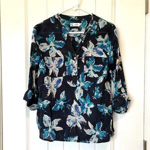 Carve Designs Dylan Gauze Floral Shirt Swim Coverup Women's XS Organic Cotton